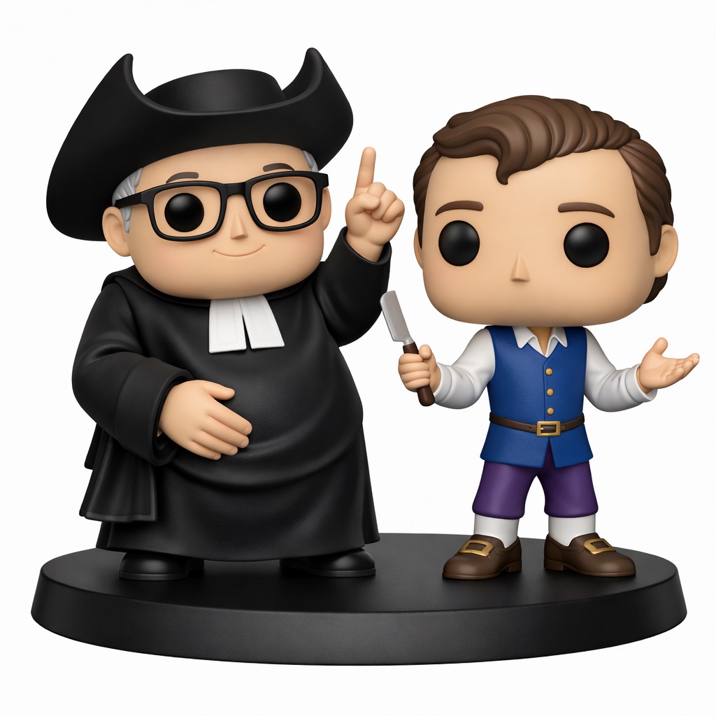 Cura y Barbero, set completo de figuras de resina pintadas a mano