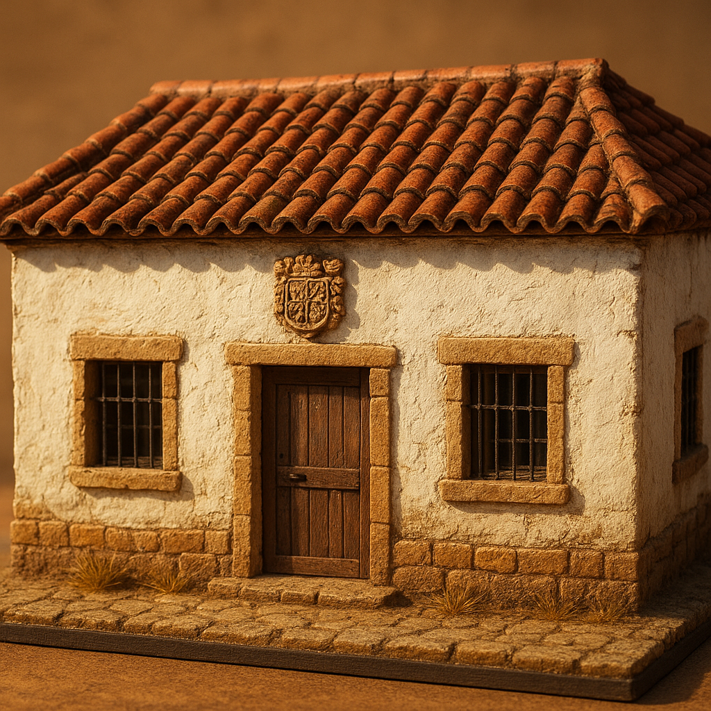 Casa de Don Quijote, figura de resina pintada a mano