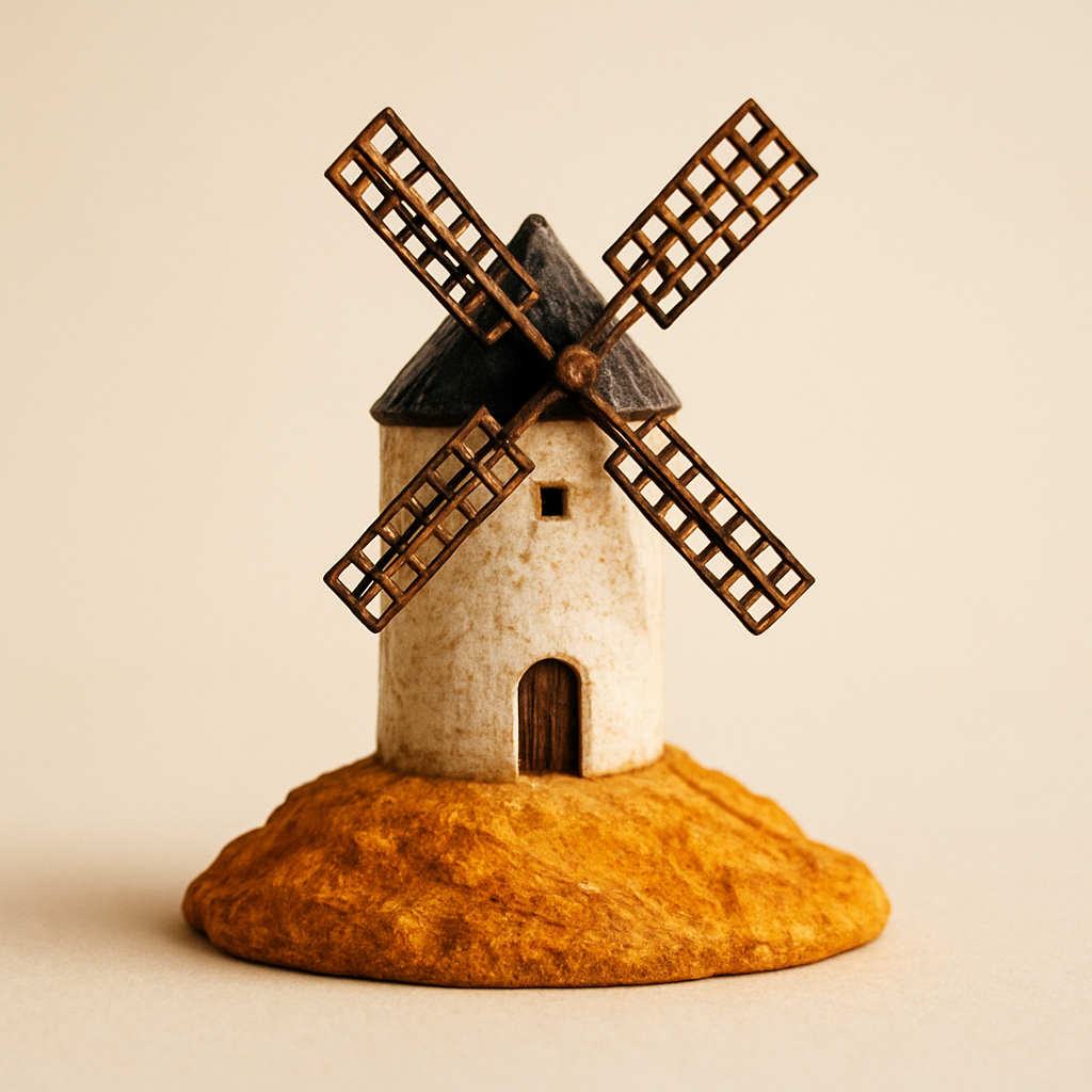 Molino de Viento de Consuegra, figura de resina pintada a mano