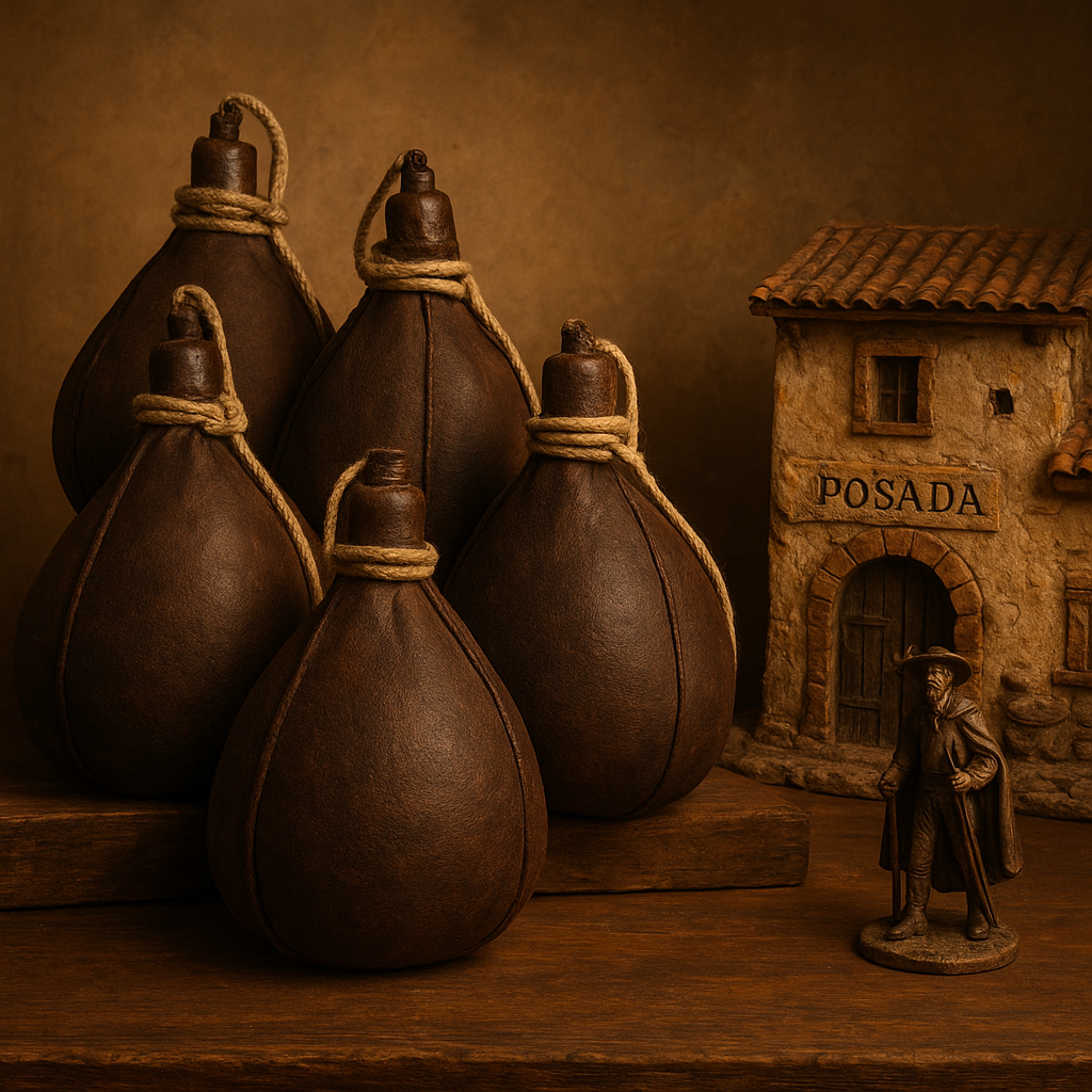Odres de Vino del Cuarto, figura de resina pintada a mano